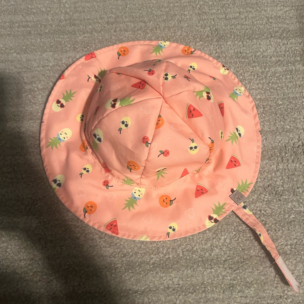 FlapjackKids Pink Sun Hat with Fruit Design